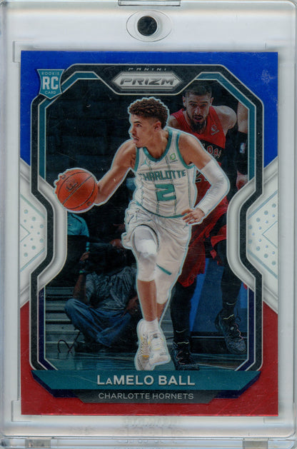 2020-21 Panini Prizm #278 LaMelo Ball Red, White and Blue Prizms