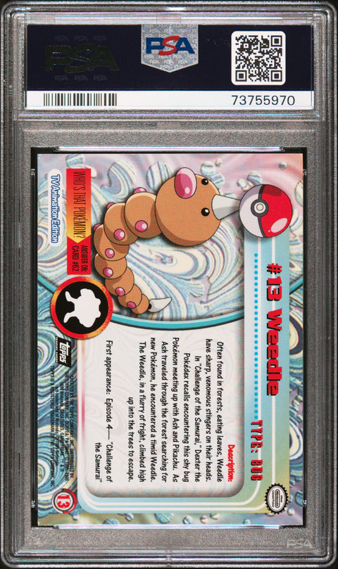 1999 Topps Pokemon Tv #13 Weedle PSA 9
