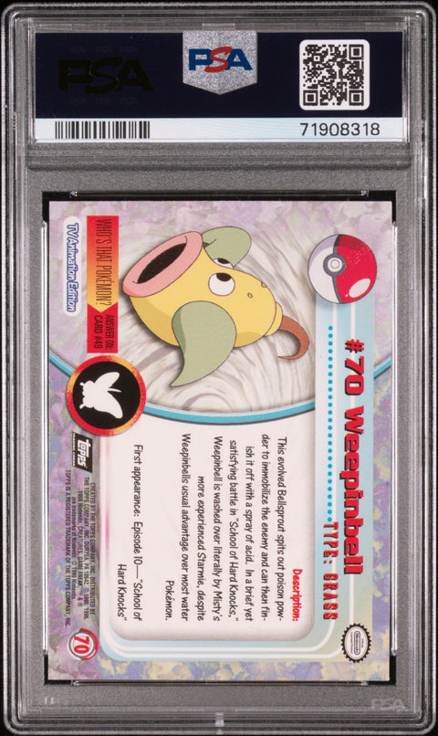 1999 Topps Pokemon Tv #70 Weepinbell Foil PSA 7
