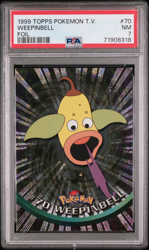1999 Topps Pokemon Tv #70 Weepinbell Foil PSA 7