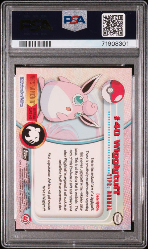 1999 Topps Pokemon Tv #40 Wigglytuff Foil PSA 8