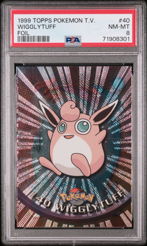 1999 Topps Pokemon Tv #40 Wigglytuff Foil PSA 8