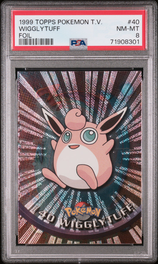 1999 Topps Pokemon Tv #40 Wigglytuff Foil PSA 8