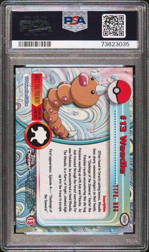 2000 Topps Chrome Pokemon T.V. #13 Weedle Pokemon T.V. PSA 5