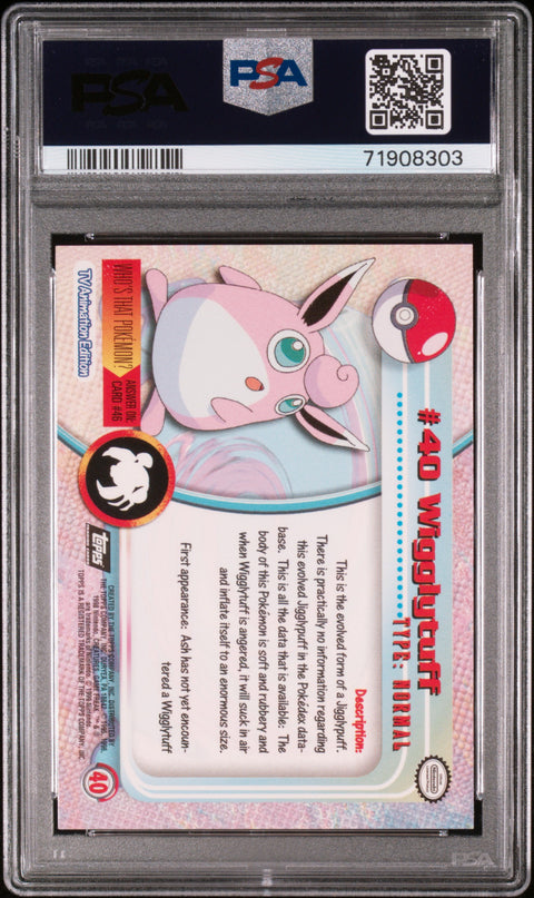1999 Topps Pokemon Tv #40 Wigglytuff Foil PSA 7