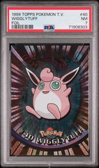 1999 Topps Pokemon Tv #40 Wigglytuff Foil PSA 7