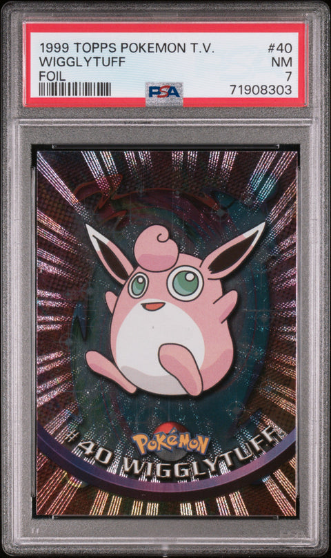 1999 Topps Pokemon Tv #40 Wigglytuff Foil PSA 7