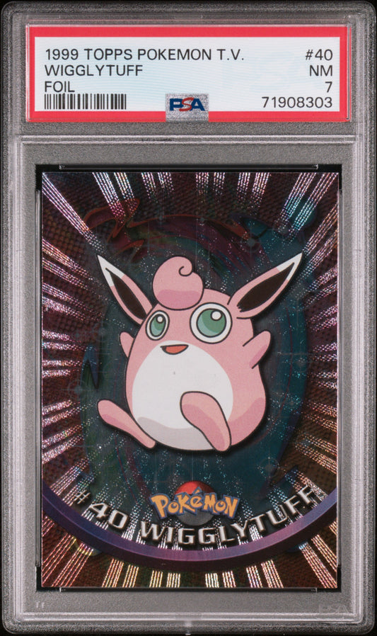 1999 Topps Pokemon Tv #40 Wigglytuff Foil PSA 7