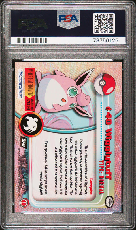 1999 Topps Pokemon Tv #40 Wigglytuff PSA 7