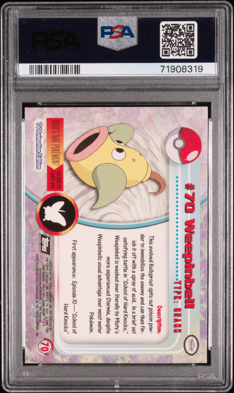 1999 Topps Pokemon Tv #70 Weepinbell Foil PSA 7