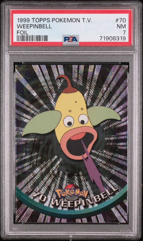 1999 Topps Pokemon Tv #70 Weepinbell Foil PSA 7