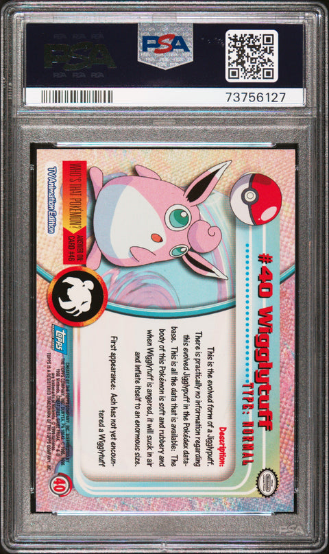1999 Topps Pokemon Tv #40 Wigglytuff PSA 8