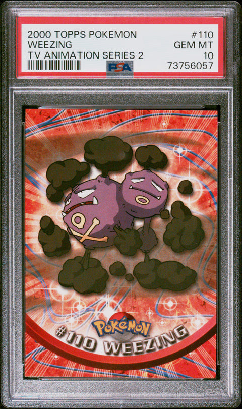 2000 Topps Pokemon Tv Animation Series 2 #110 Weezing PSA 10