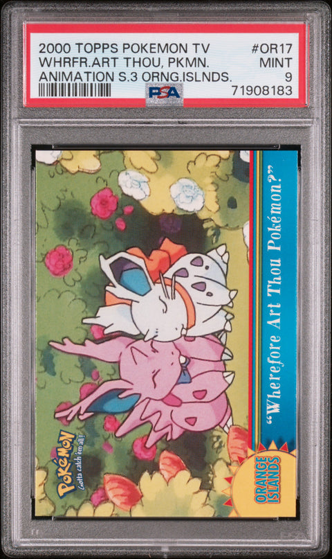 2000 Topps Pokemon Tv Animation Series 3 Orange Islands Pkmn. PSA 9