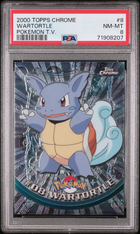 2000 Topps Chrome Pokemon T.V. #8 Wartortle Pokemon T.V. PSA 8