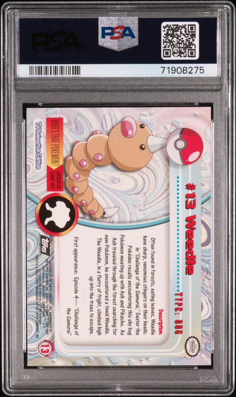 1999 Topps Pokemon Tv #13 Weedle Foil PSA 8