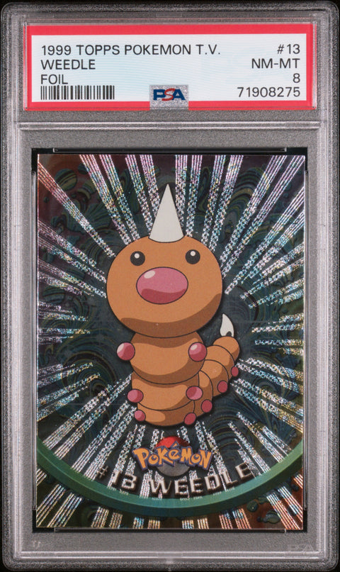 1999 Topps Pokemon Tv #13 Weedle Foil PSA 8