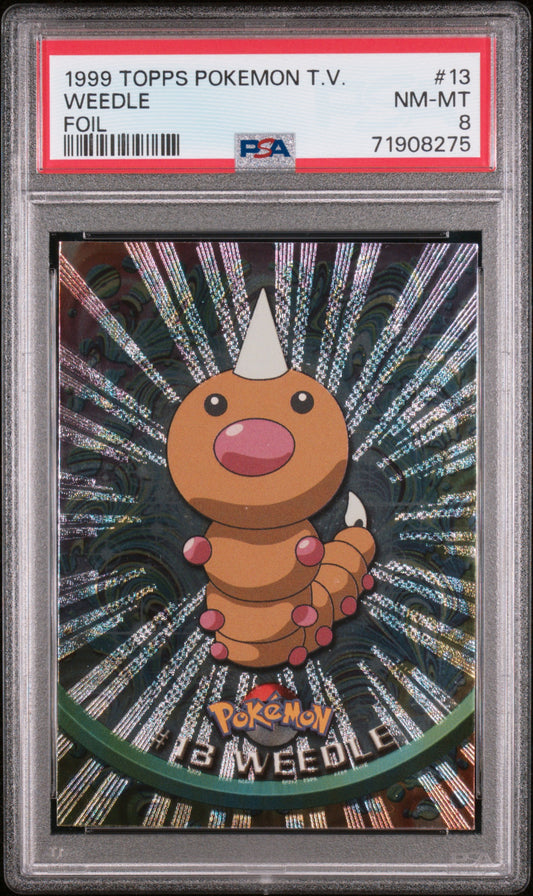 1999 Topps Pokemon Tv #13 Weedle Foil PSA 8