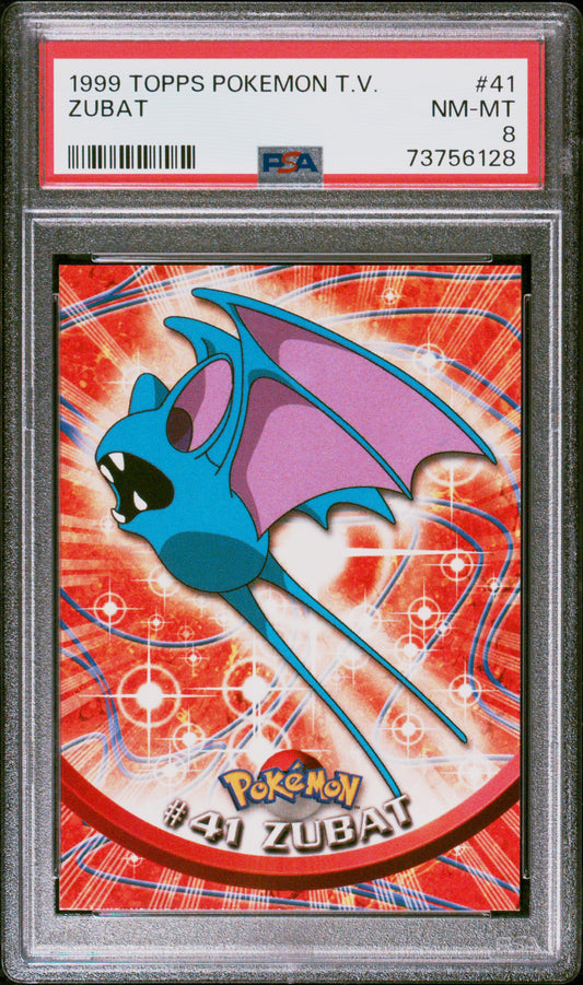 1999 Topps Pokemon Tv #41 Zubat PSA 8