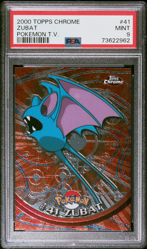 2000 Topps Chrome Pokemon T.V. #41 Zubat Pokemon T.V. PSA 9
