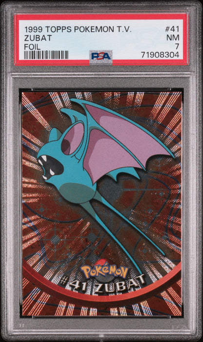 1999 Topps Pokemon Tv #41 Zubat Foil PSA 7