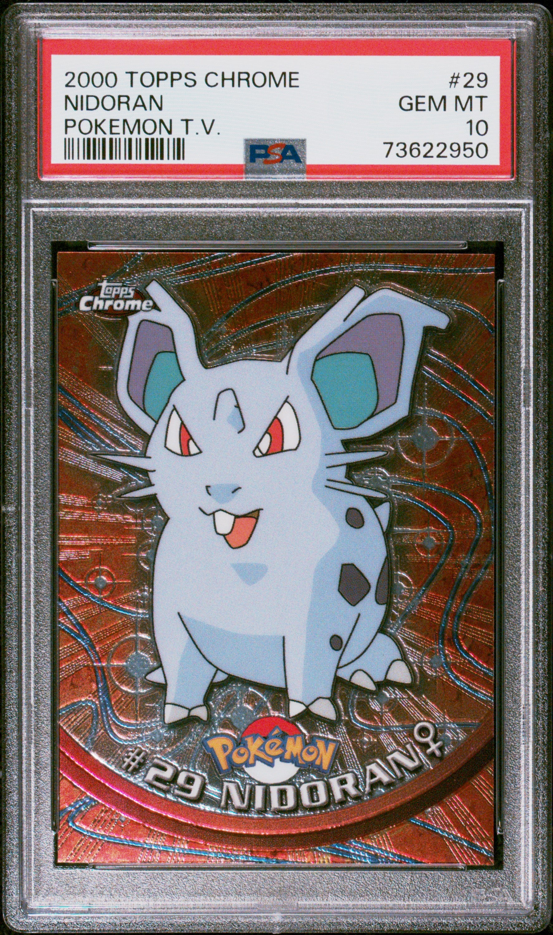 2000 Topps Chrome Pokemon T.V. #29 Nidoran Pokemon T.V. PSA 10