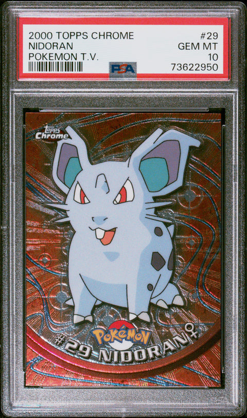 2000 Topps Chrome Pokemon T.V. #29 Nidoran Pokemon T.V. PSA 10