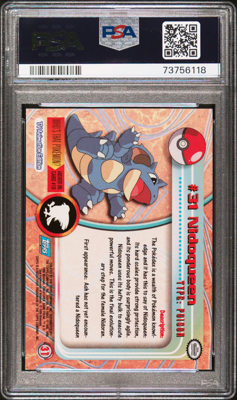 1999 Topps Pokemon Tv #31 Nidoqueen PSA 7