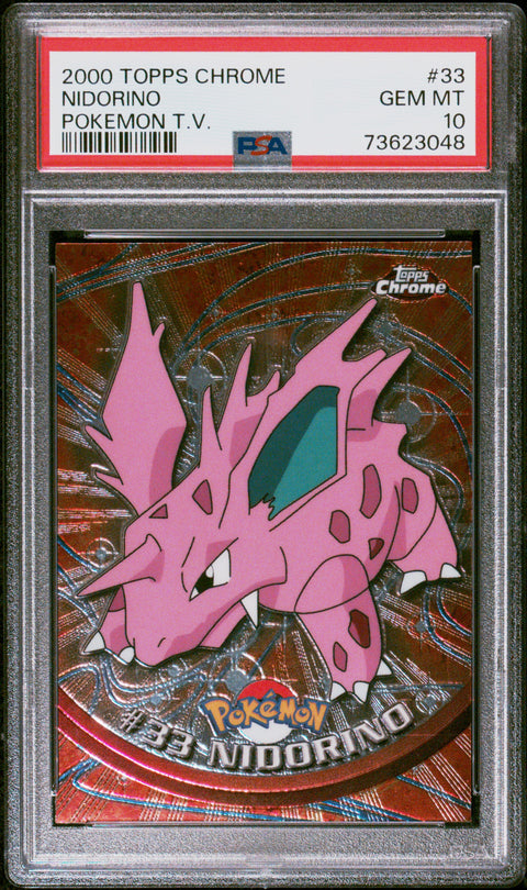 2000 Topps Chrome Pokemon T.V. #33 Nidorino Pokemon T.V. PSA 10