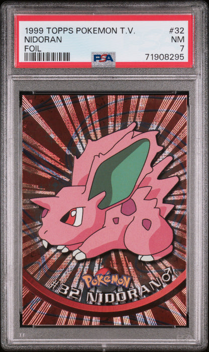 1999 Topps Pokemon Tv #32 Nidoran Foil PSA 7