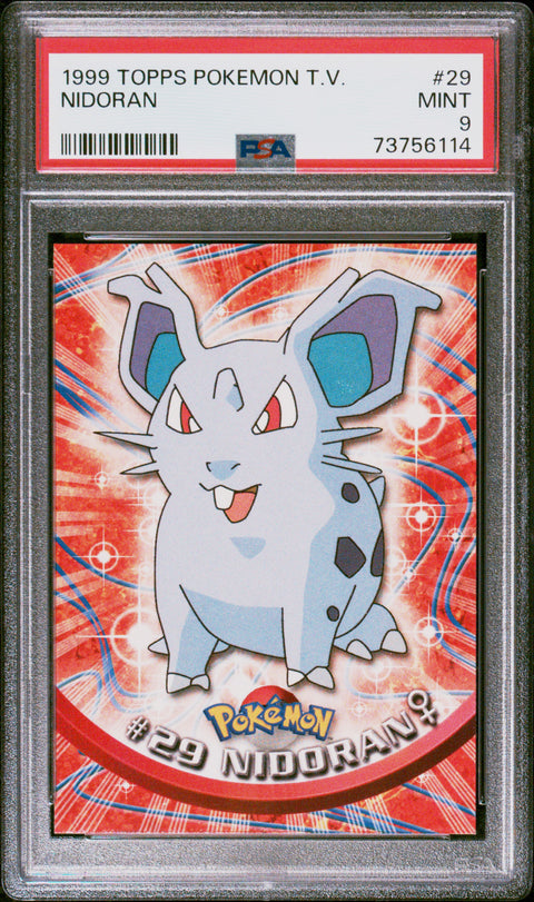 1999 Topps Pokemon Tv #29 Nidoran PSA 9