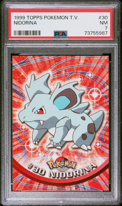 1999 Topps Pokemon Tv #30 Nidorina PSA 7
