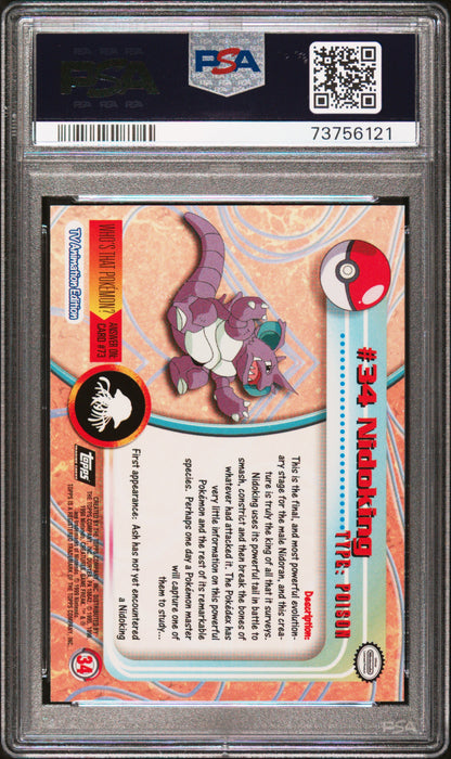 1999 Topps Pokemon Tv #34 Nidoking PSA 9
