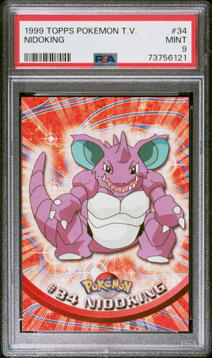 1999 Topps Pokemon Tv #34 Nidoking PSA 9