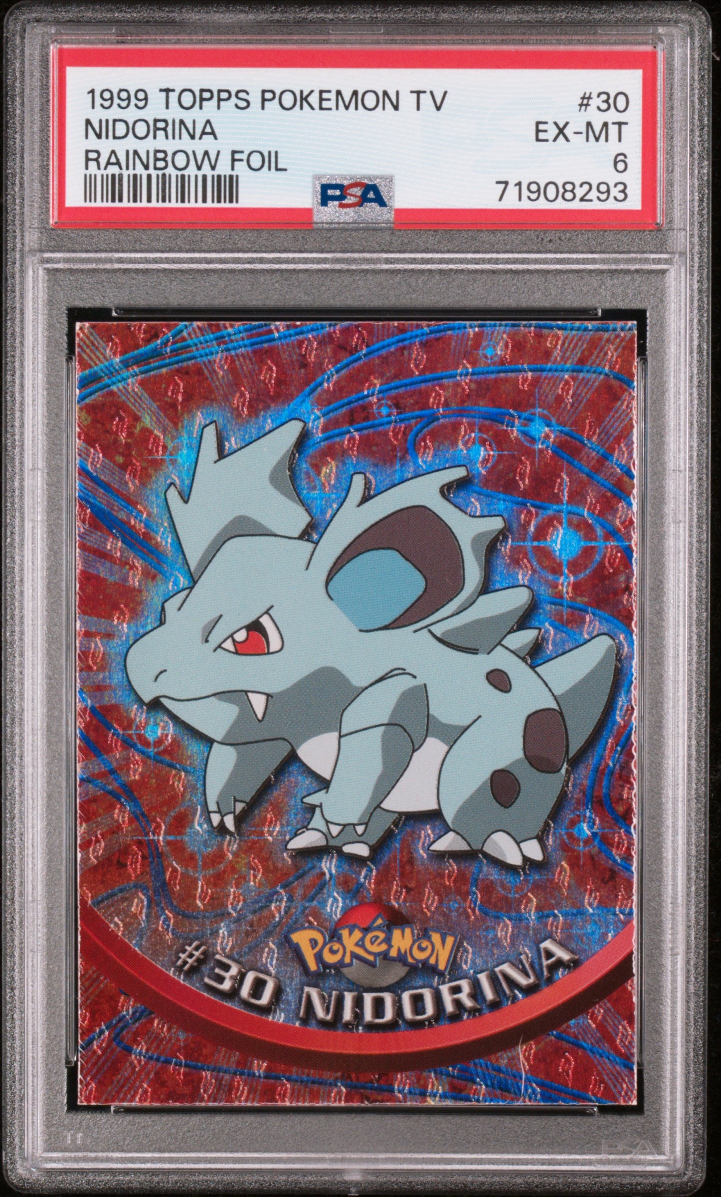 1999 Topps Pokemon Tv #30 Nidorina Rainbow Foil PSA 6