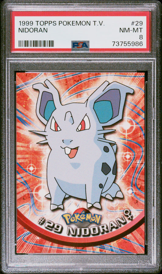 1999 Topps Pokemon Tv #29 Nidoran PSA 8
