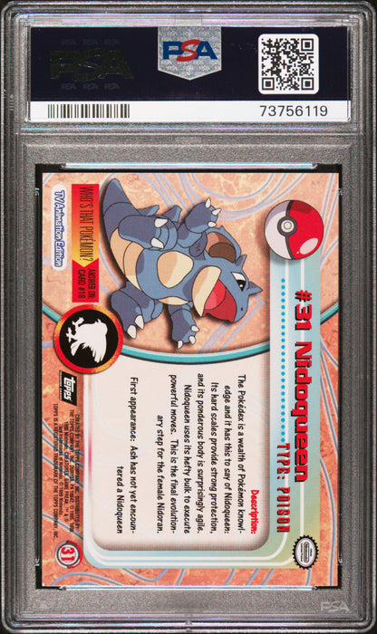 1999 Topps Pokemon Tv #31 Nidoqueen PSA 8