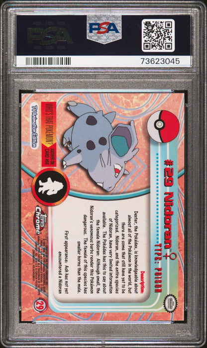 2000 Topps Chrome Pokemon T.V. #29 Nidoran Pokemon T.V. PSA 9