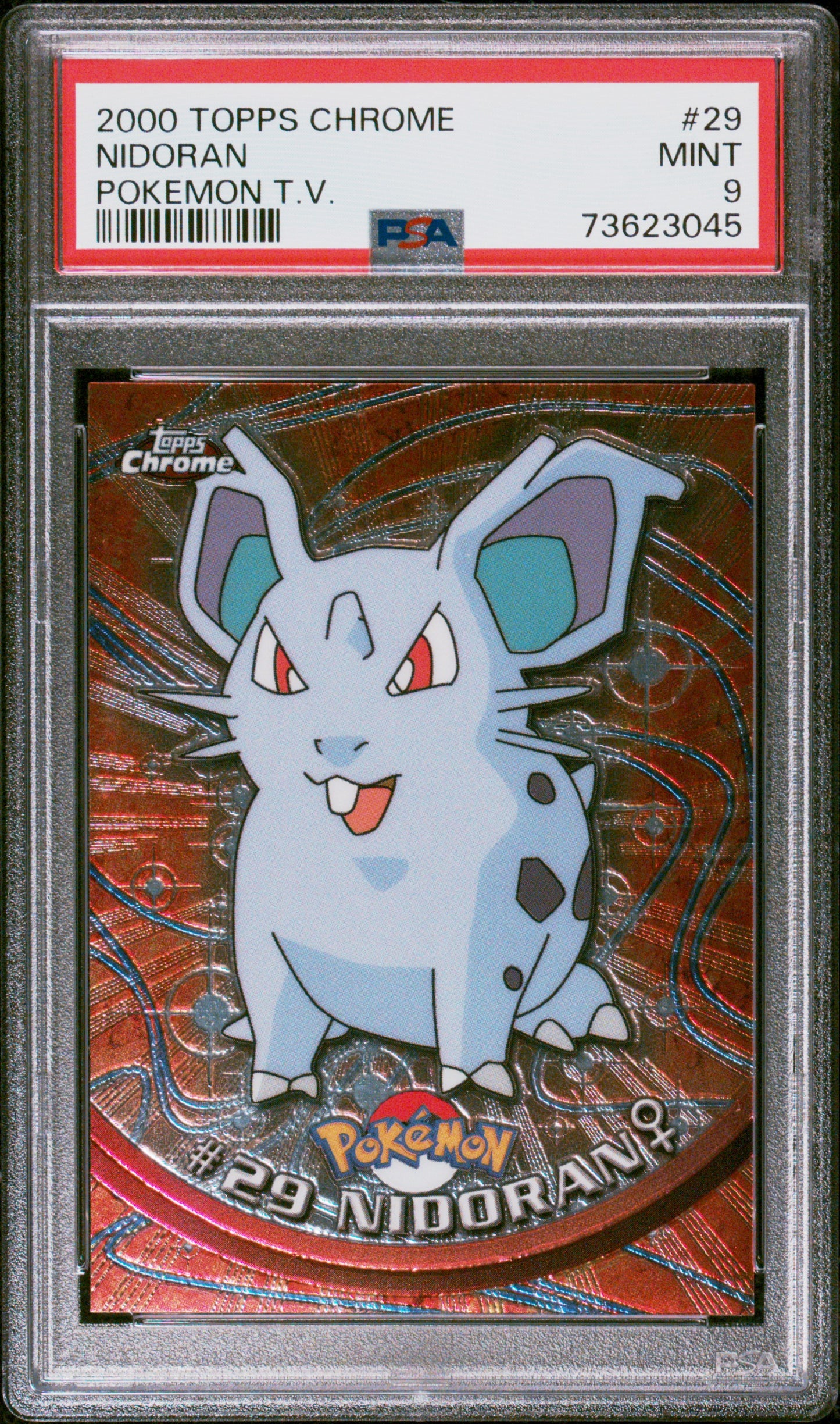 2000 Topps Chrome Pokemon T.V. #29 Nidoran Pokemon T.V. PSA 9