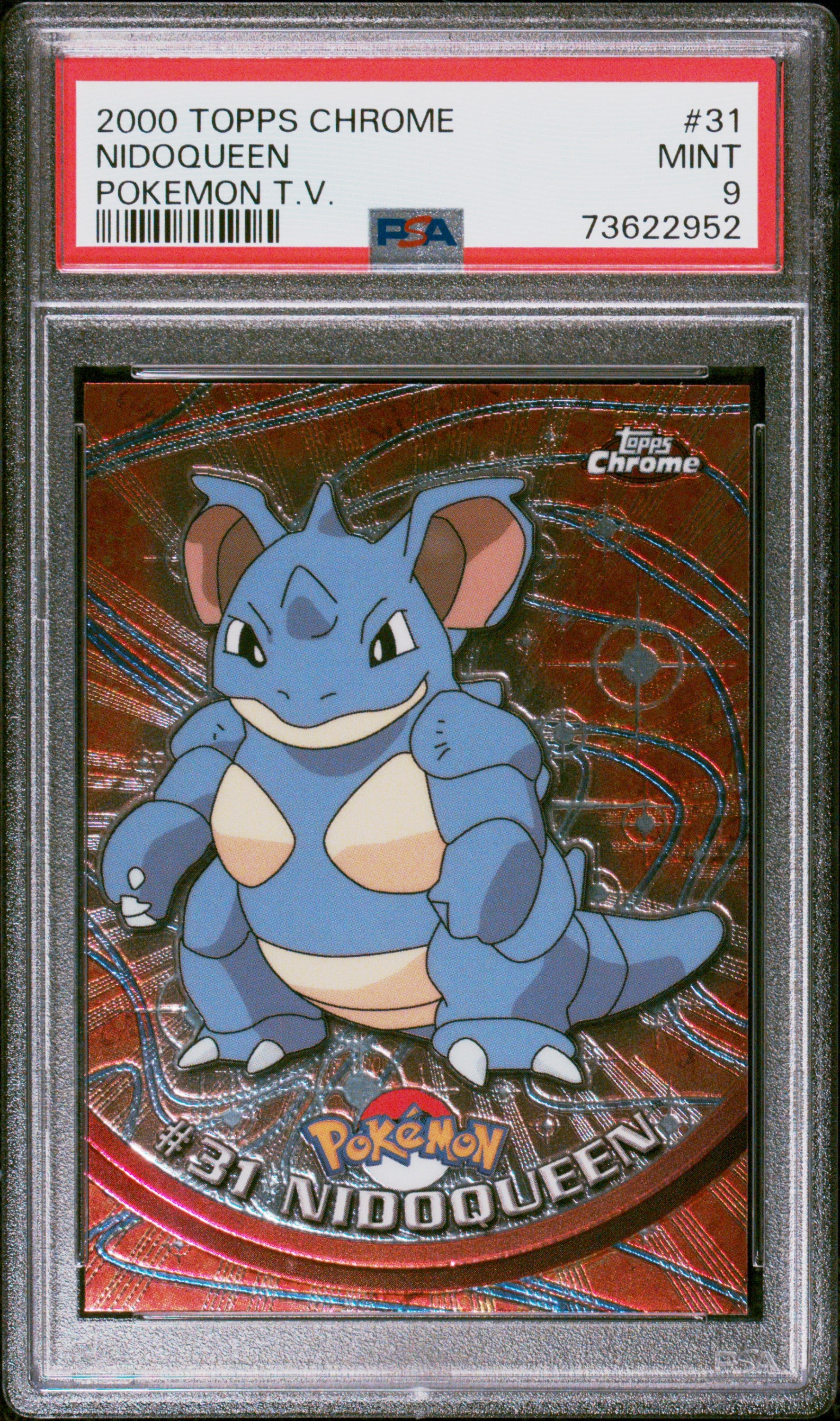 2000 Topps Chrome Pokemon T.V. #31 Nidoqueen Pokemon T.V. PSA 9
