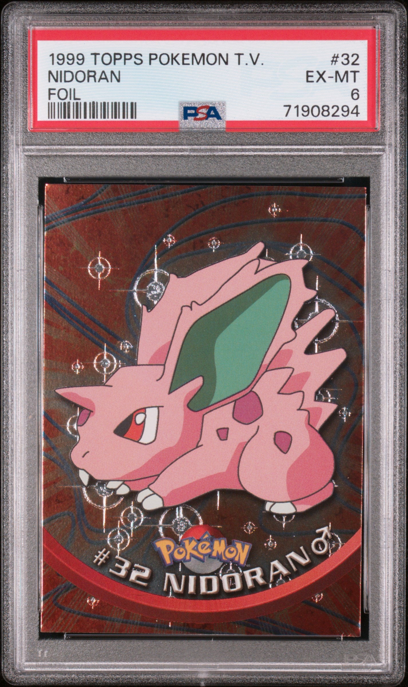 1999 Topps Pokemon Tv #32 Nidoran Foil PSA 6