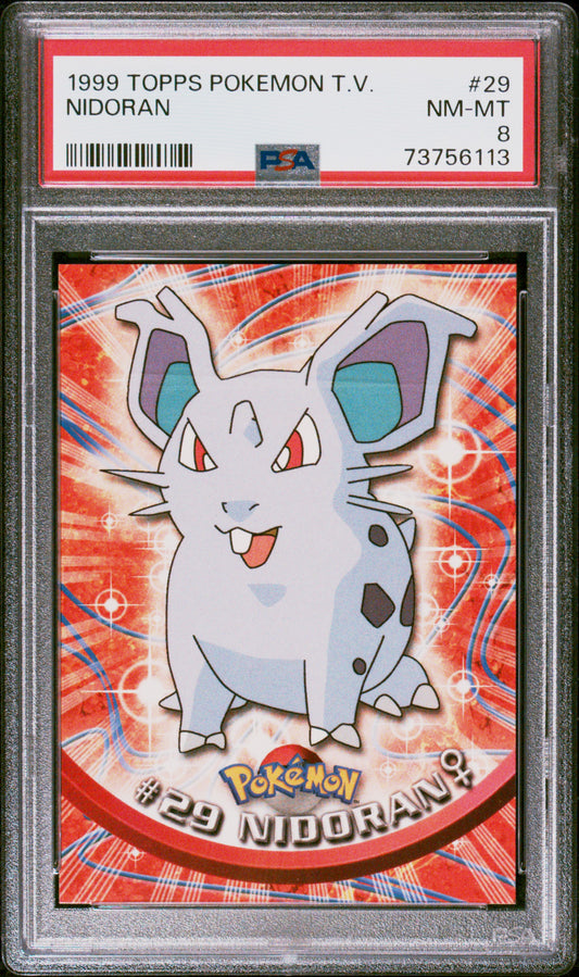 1999 Topps Pokemon Tv #29 Nidoran PSA 8
