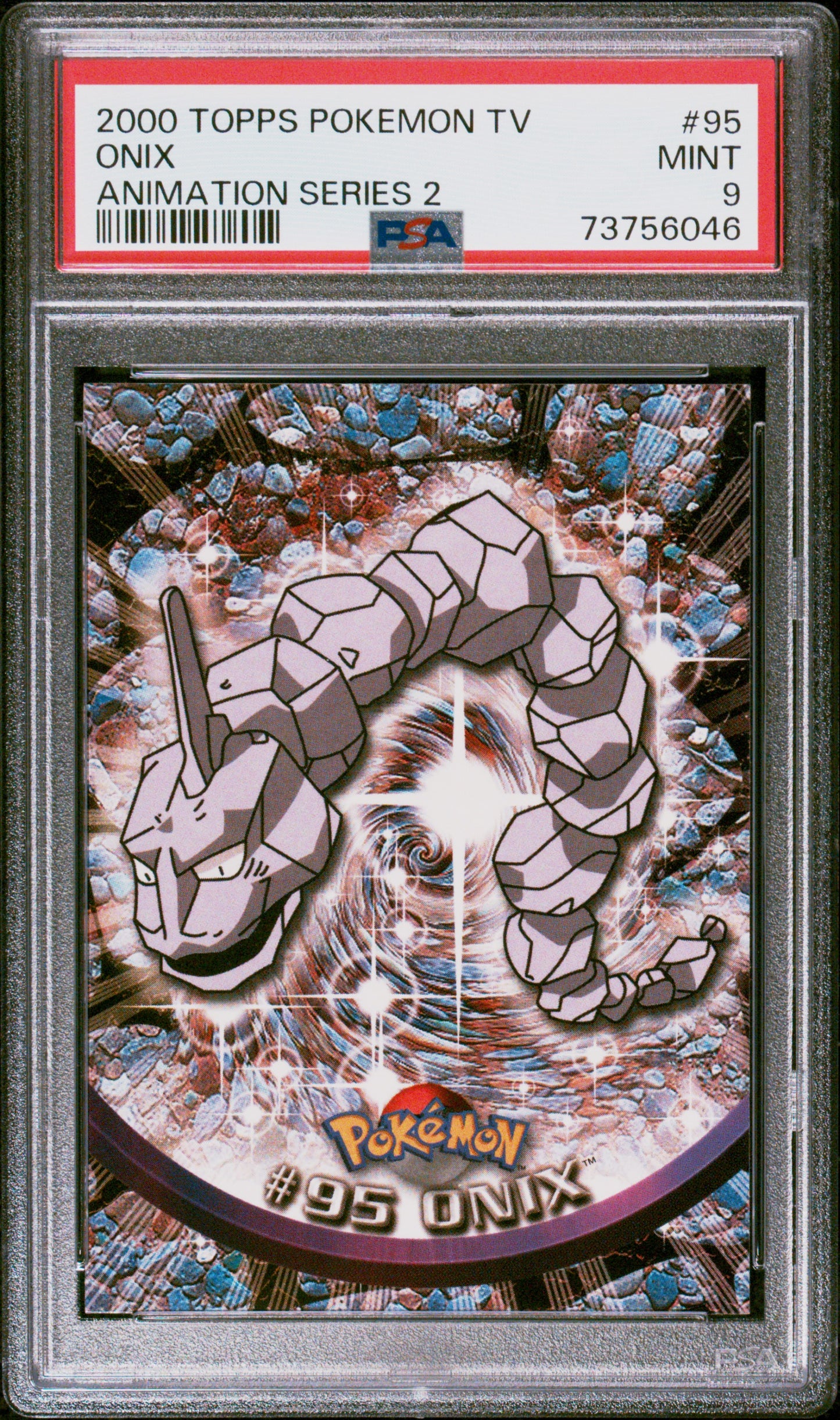 2000 Topps Pokemon Tv Animation Series 2 #95 Onix Animation Series 2 PSA 9