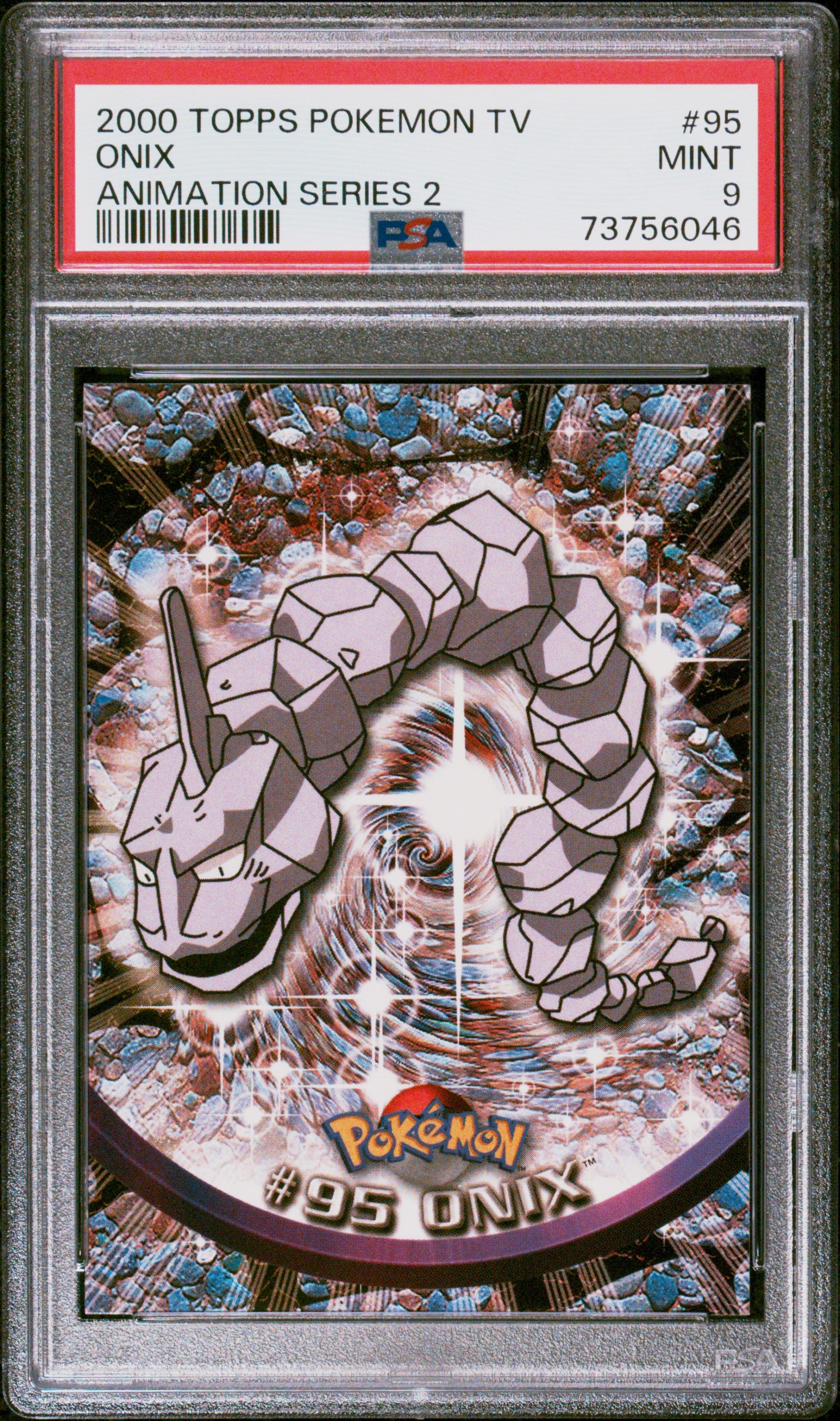 2000 Topps Pokemon Tv Animation Series 2 #95 Onix Animation Series 2 PSA 9