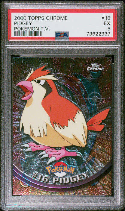 2000 Topps Chrome Pokemon T.V. #16 Pidgey Pokemon T.V. PSA 5