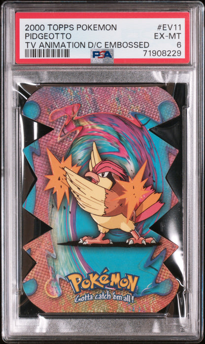 2000 Topps Pokemon Tv Animation Die-Cut Embossed #EV11 Pidgeotto PSA 6
