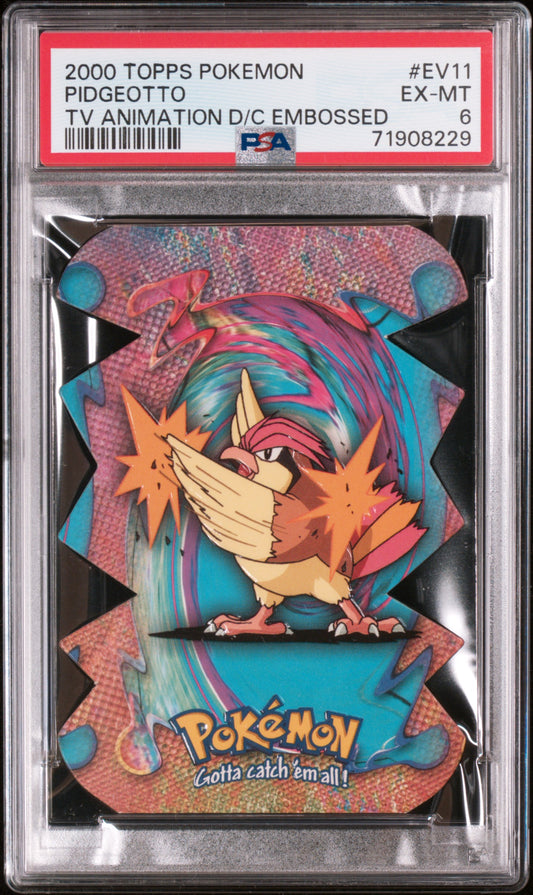 2000 Topps Pokemon Tv Animation Die-Cut Embossed #EV11 Pidgeotto PSA 6