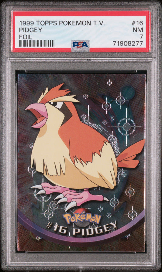 1999 Topps Pokemon Tv #16 Pidgey Foil PSA 7