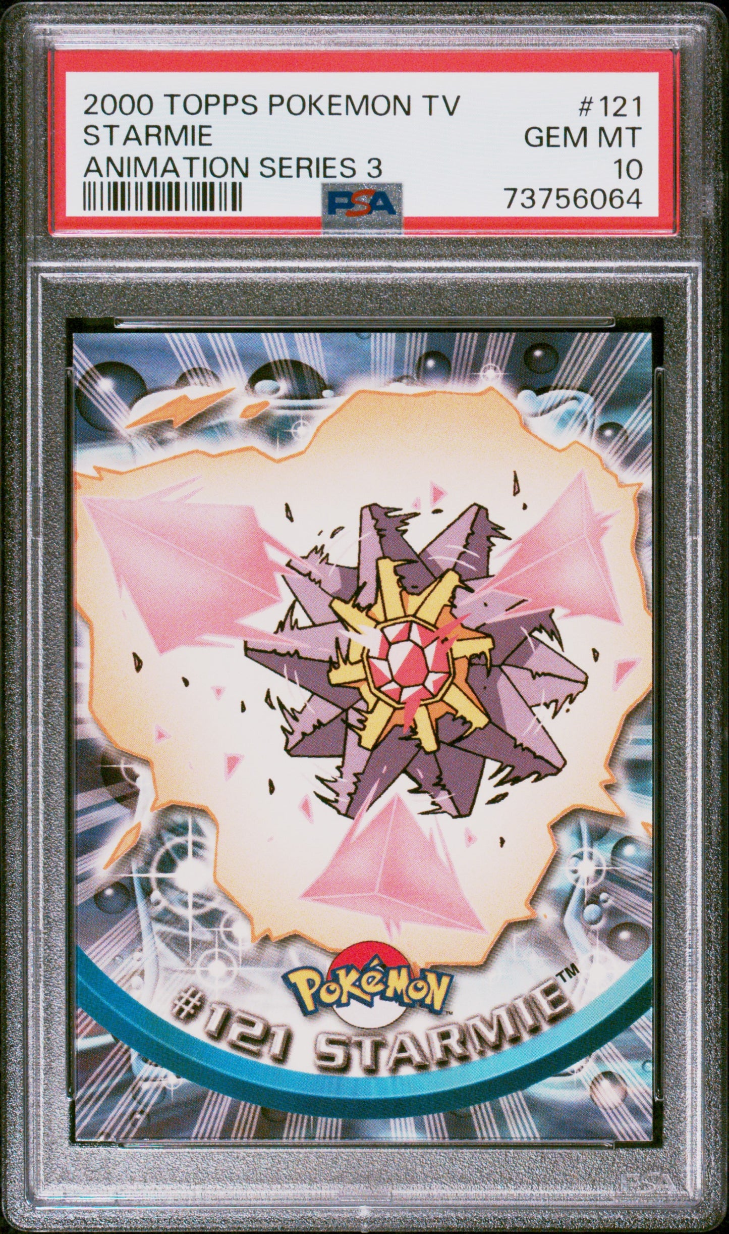 2000 Topps Pokemon Tv Animation Series 3 #121 Starmie Animation Series 3 PSA 10