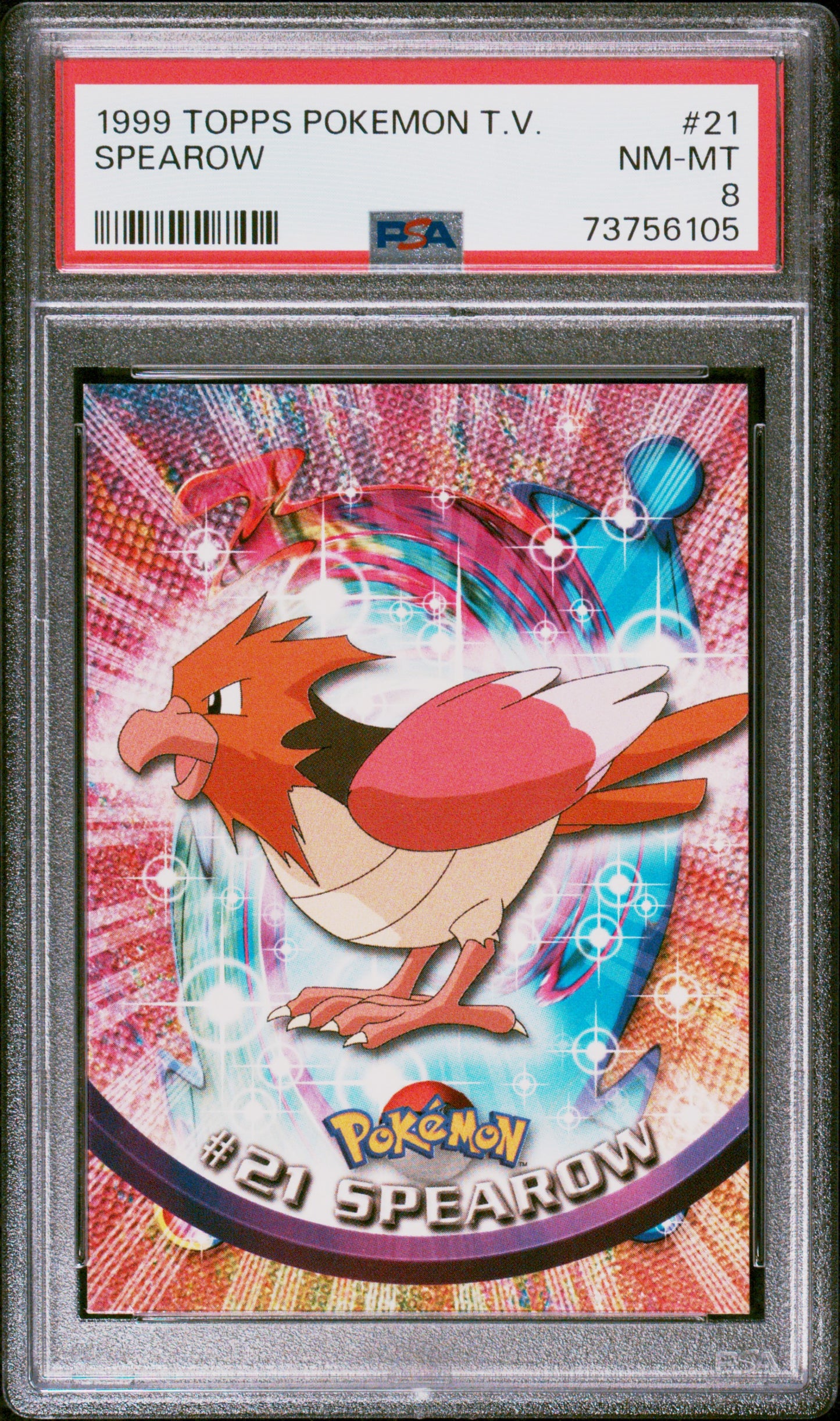 1999 Topps Pokemon Tv #21 Spearow PSA 8